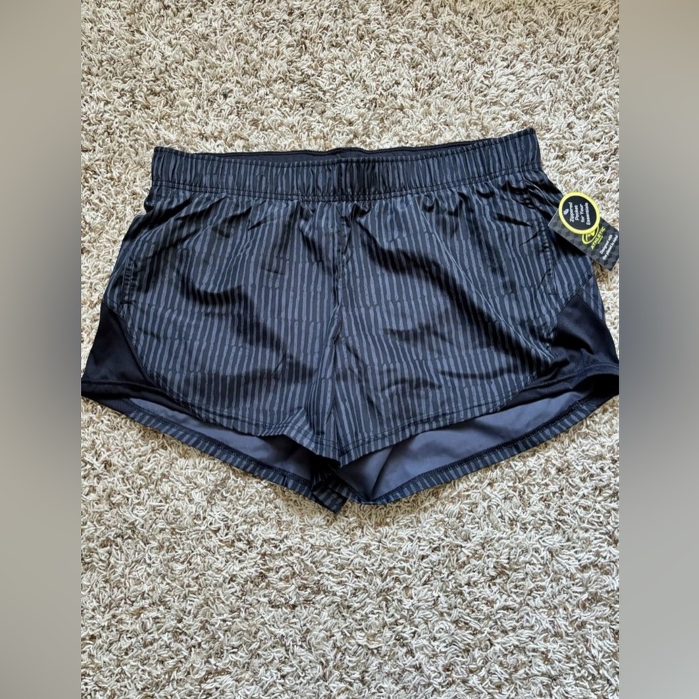 Black Striped Athletic Women’s Running Shorts Size L